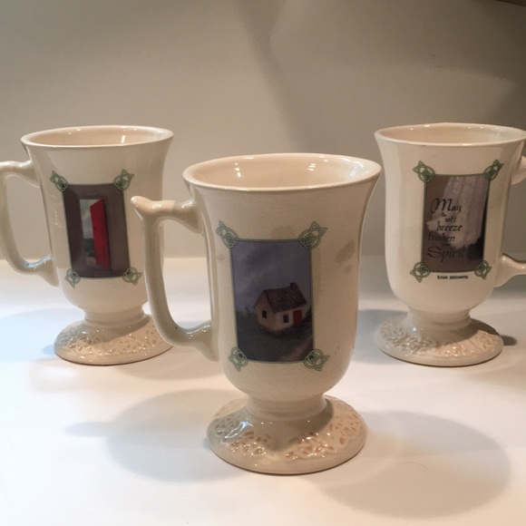 Irish Blessing Coffee Mugs Hand Painted - Picture 1 of 8